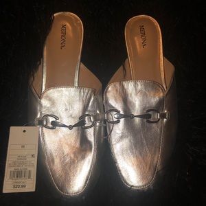 Women’s Silver Slip On Flats
